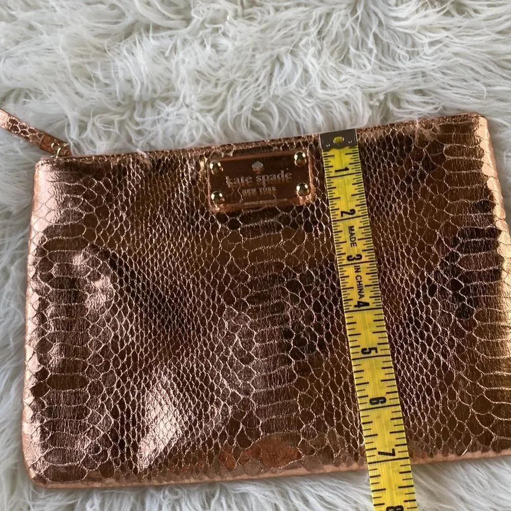Kate Spade Foiled Again “Gia” Rose Gold Clutch NWNT